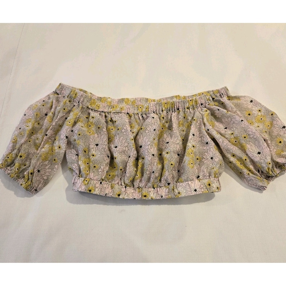 MINKPINK Mitta Mitta  Off The Shoulder Cropped Women's‎  Floral Design Top Small